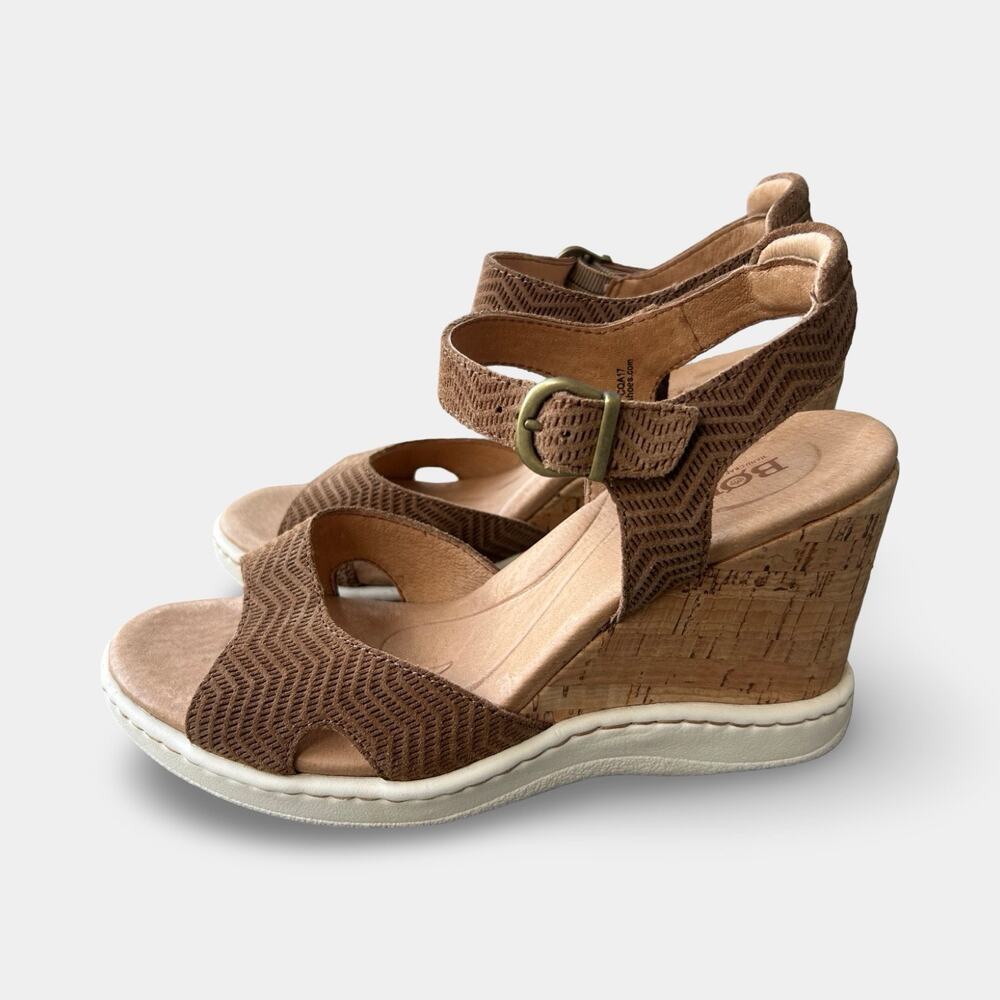 Børn Puno Brown Cork Wedge Sandals Women’s 8M Comfort Casual Boho Summer Comfort